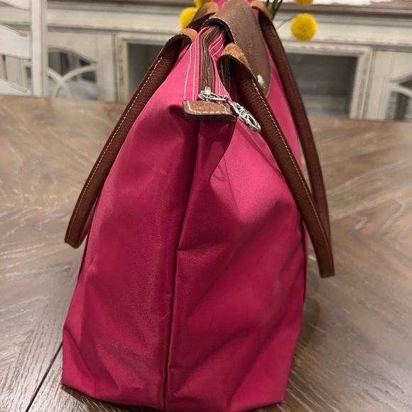 SOLD Long Champ Le Pliage “shopping” Modele Depose Pink Shoulder Tote Bag Long - Picture 15 of 17